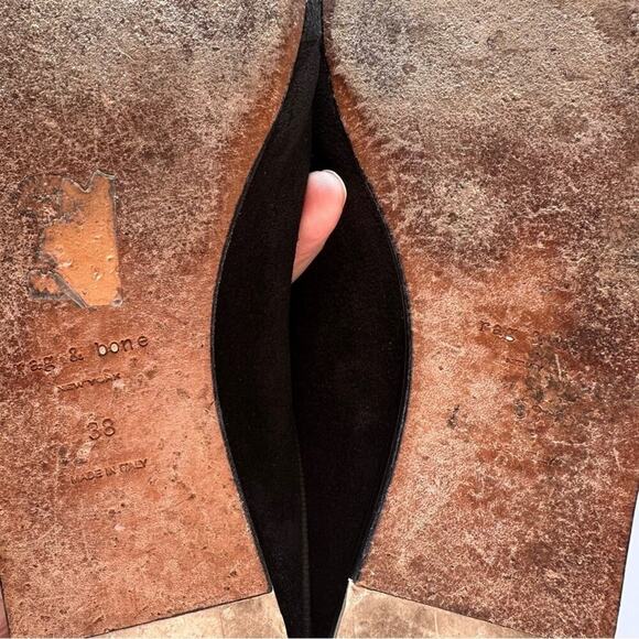 rag & bone Sabine Mule EU 38 Slides Flats Black Leather & Suede - Picture 5 of 9